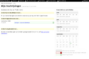 Screenshot Mijn Inschrijvingen